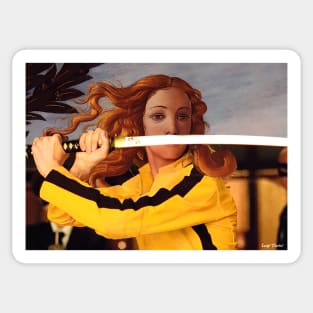 Venus by Sandro Botticelli and Beatrix Kiddo in Kill Bill Sticker